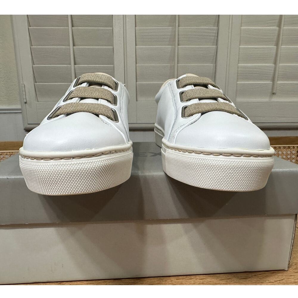 Flexx Sneak Easy Sneaker Kino Leather White Beige Size 7.5 NIB Slip On Style - Picture 9 of 15